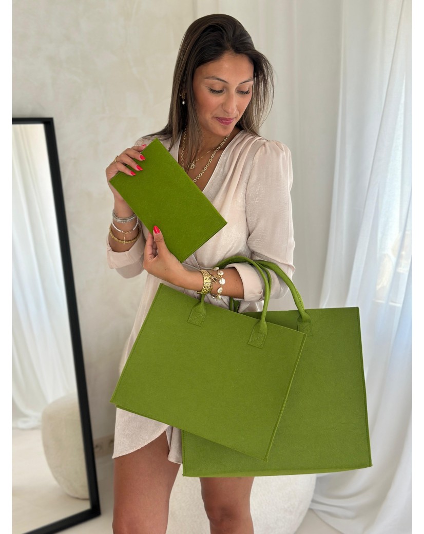 GRENOBLE BAG - GREEN - L (42x12x35cm)