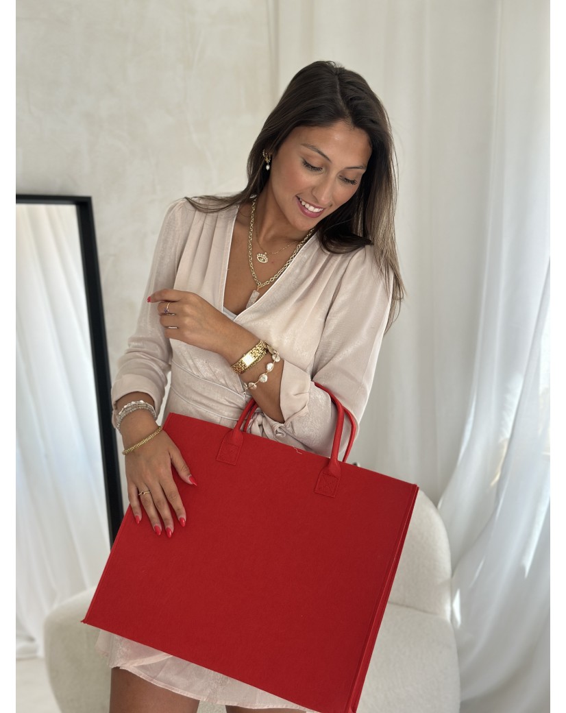 VILTEN DRAAGTAS "GRENOBLE"- ROOD - L (42x12x35cm)