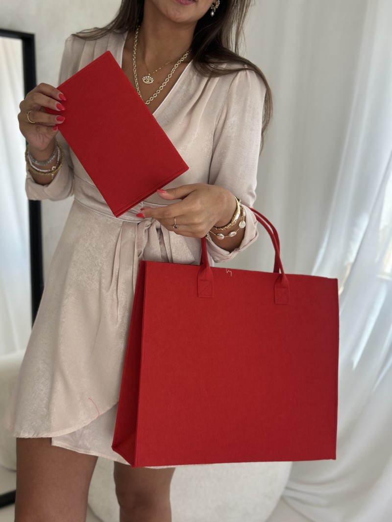 VILTEN DRAAGTAS "GRENOBLE"- ROOD - L (42x12x35cm)