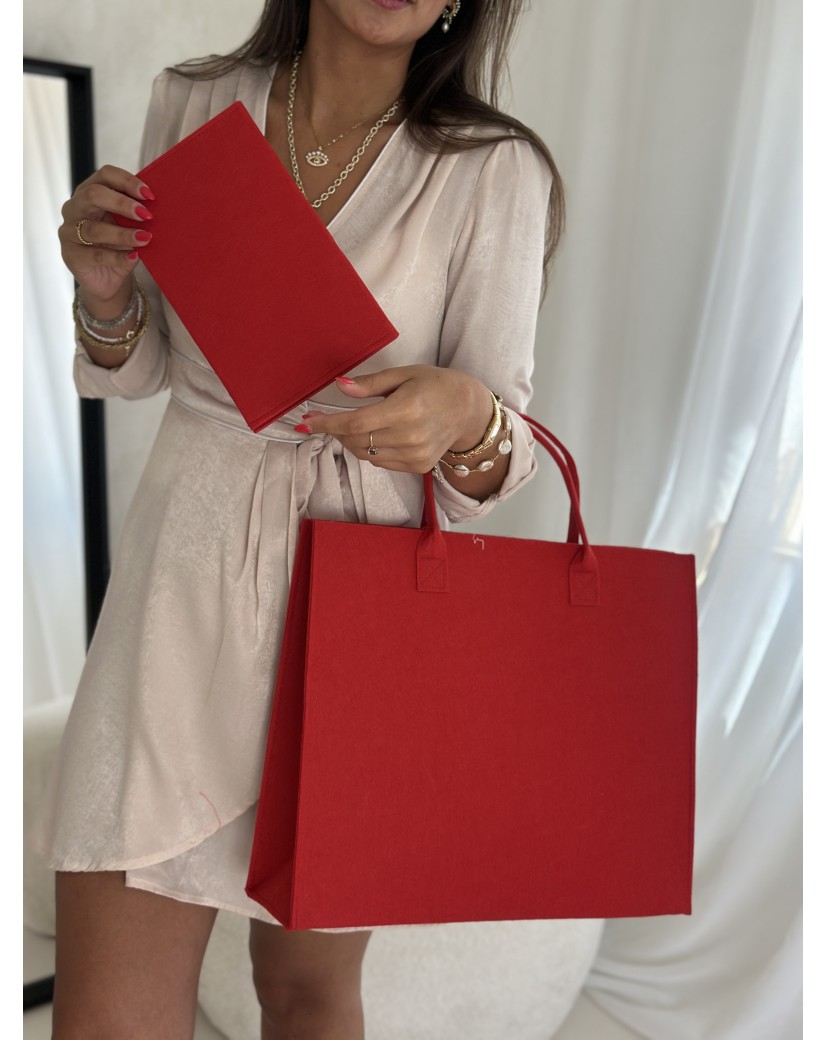 VILTEN DRAAGTAS "GRENOBLE"- ROOD - L (42x12x35cm)