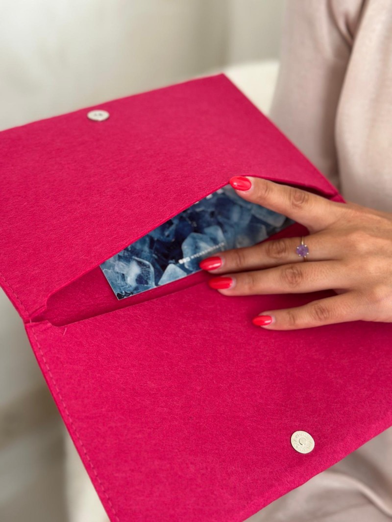 Pochette Feutrine Fuchsia – Personnalisable avec votre logo