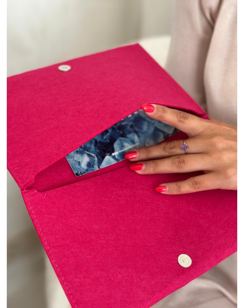 Pochette Feutrine Fuchsia – Personnalisable avec votre logo