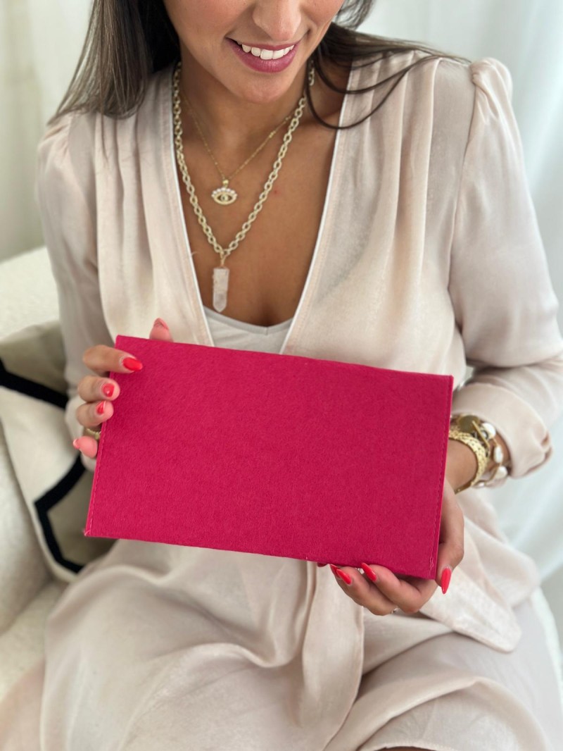 Pochette Feutrine Fuchsia – Personnalisable avec votre logo