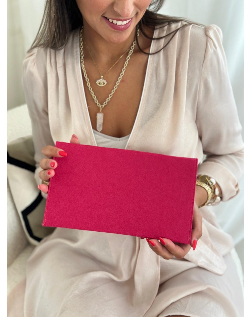Pochette Feutrine Fuchsia – Personnalisable avec votre logo