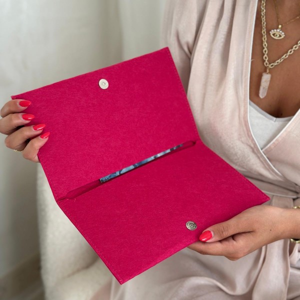 Praktisches Filz-Etui GRENOBLE Fuchsia – individuell bedruckbar