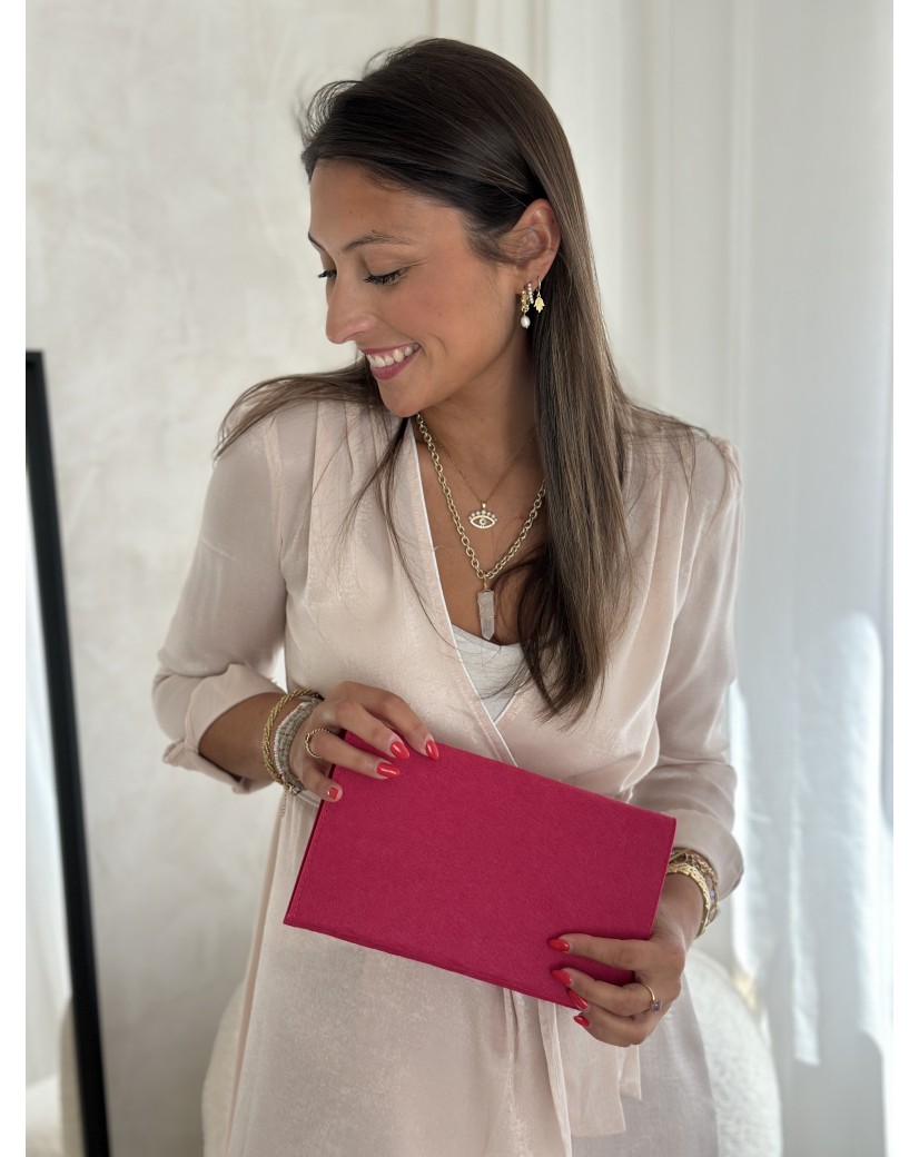 Pochette Feutrine Fuchsia – Personnalisable avec votre logo