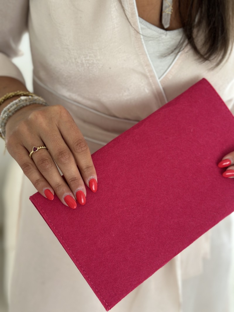 Pochette Feutrine Fuchsia – Personnalisable avec votre logo