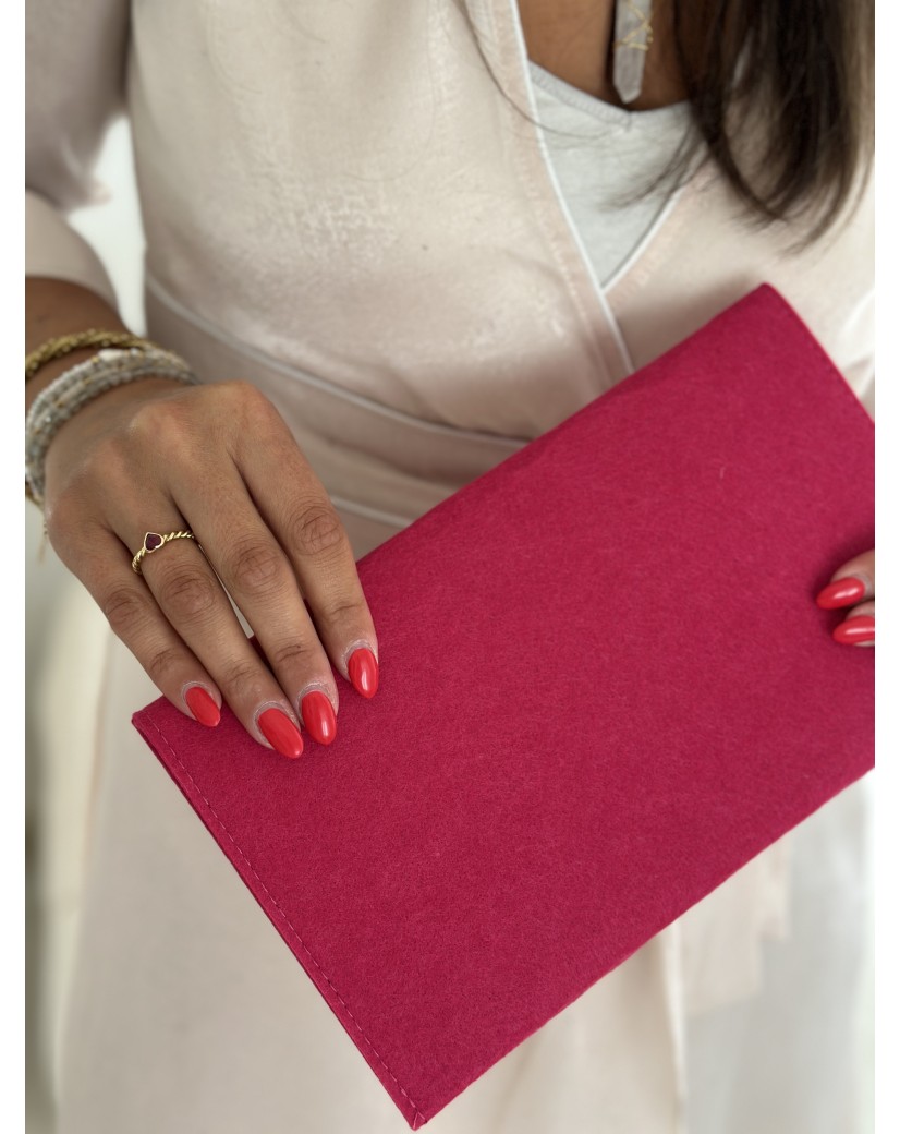 Pochette Feutrine Fuchsia – Personnalisable avec votre logo