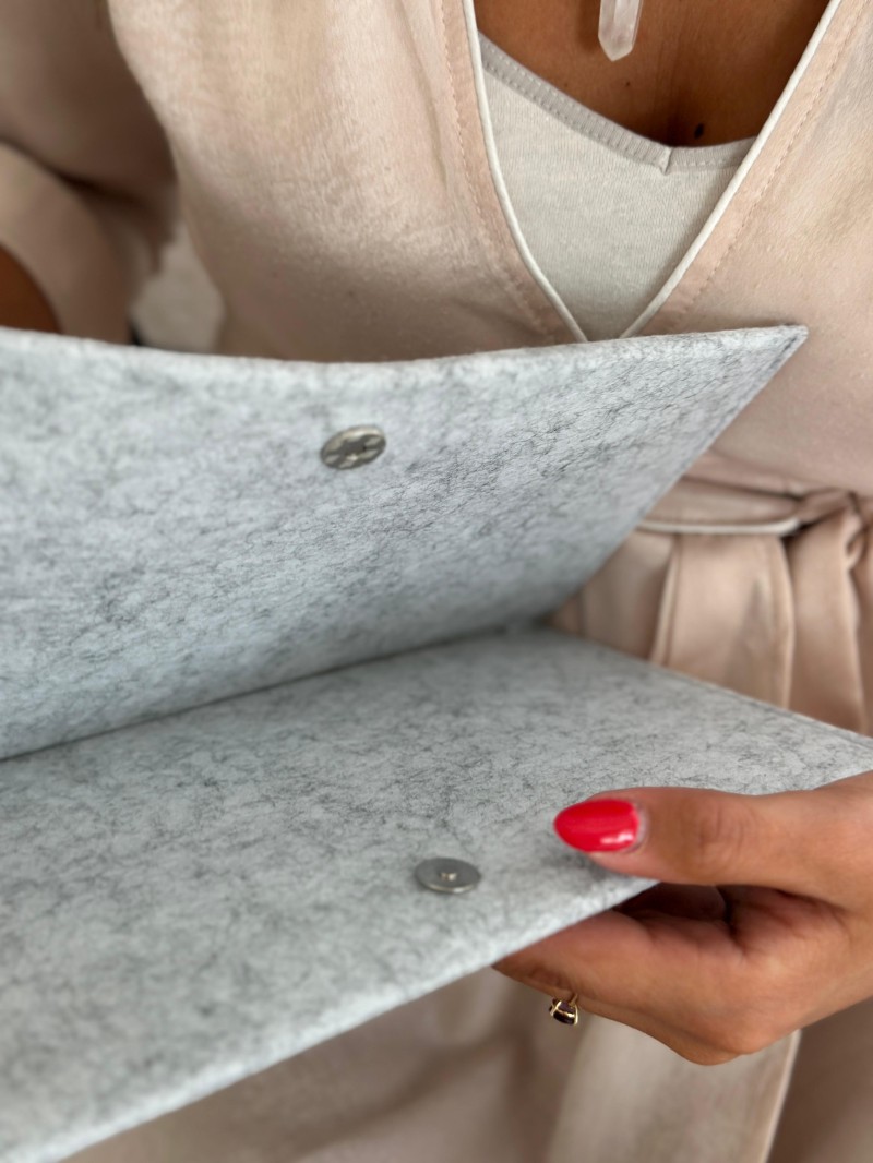 Praktisches Filz-Etui GRENOBLE Hellgrau – individuell bedruckbar