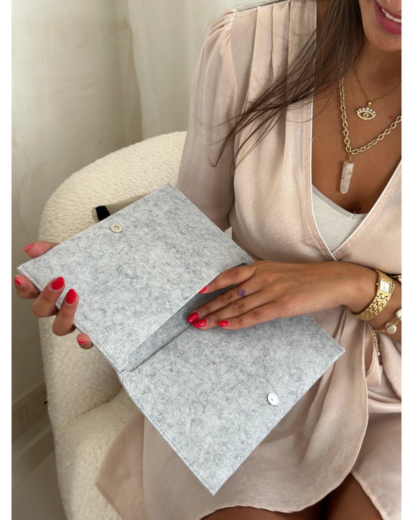 GRENOBLE POUCH - LIGHT GREY (25 x 15 cm)