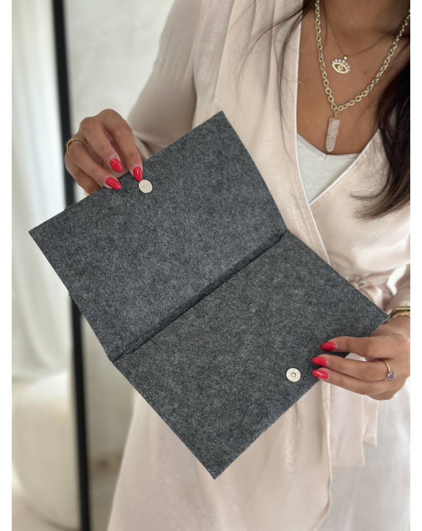 GRENOBLE POUCH - DARK GREY (25 x 15 cm)
