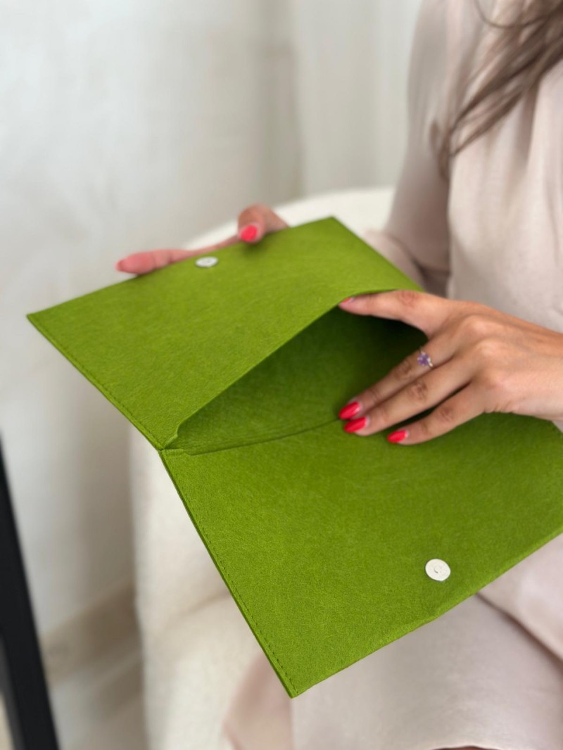 Pochette Feutrine Vert – Personnalisable avec votre logo