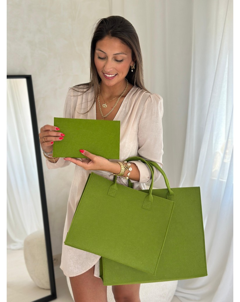 POCHETTE GRENOBLE - GROEN (25 x 15 cm)