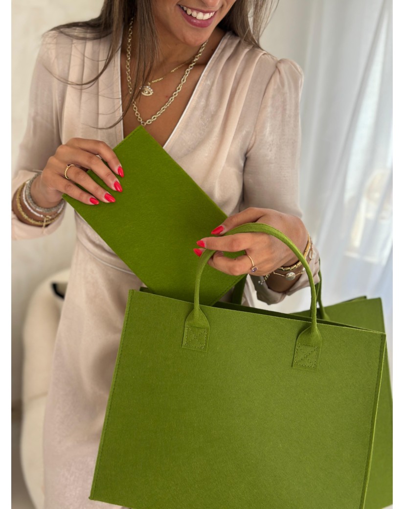 POCHETTE GRENOBLE - GROEN (25 x 15 cm)