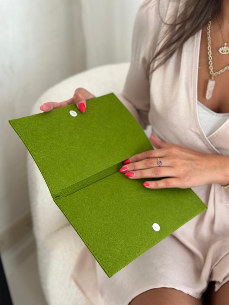 Pochette Feutrine Vert – Personnalisable avec votre logo
