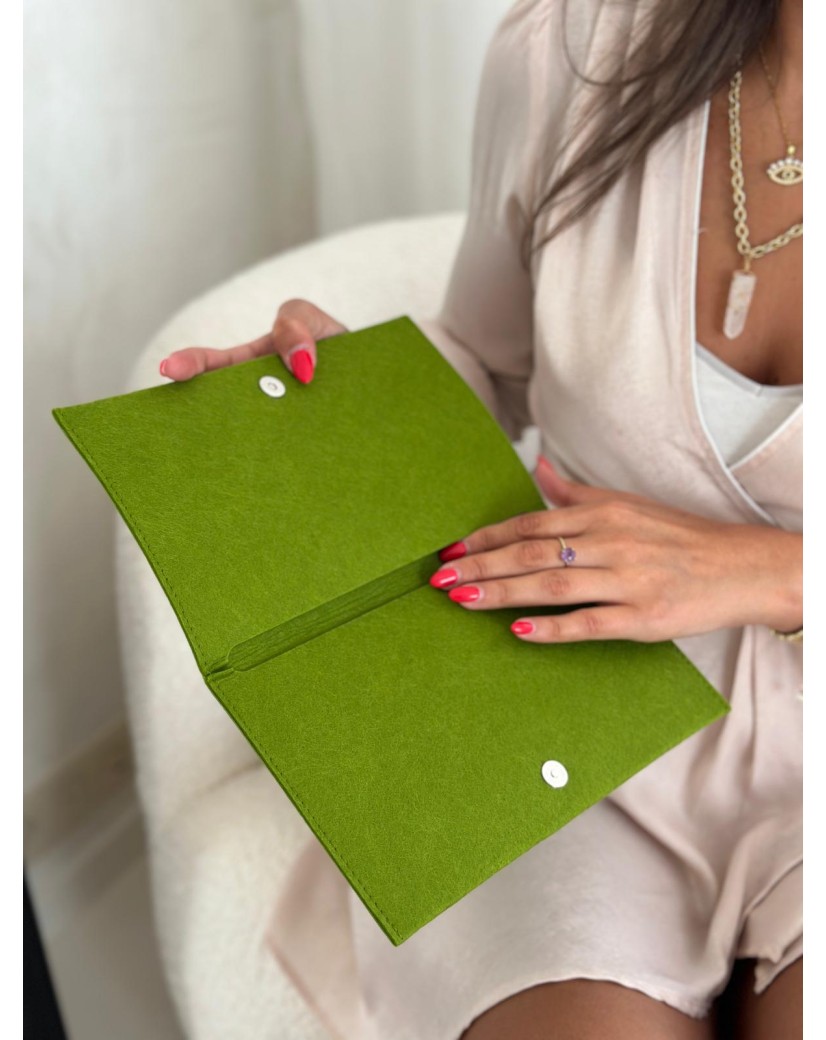 Pochette Feutrine Vert – Personnalisable avec votre logo