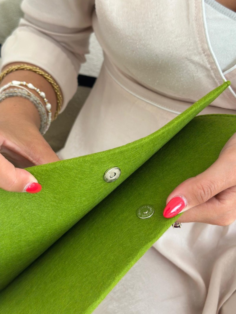 Pochette Feutrine Vert – Personnalisable avec votre logo