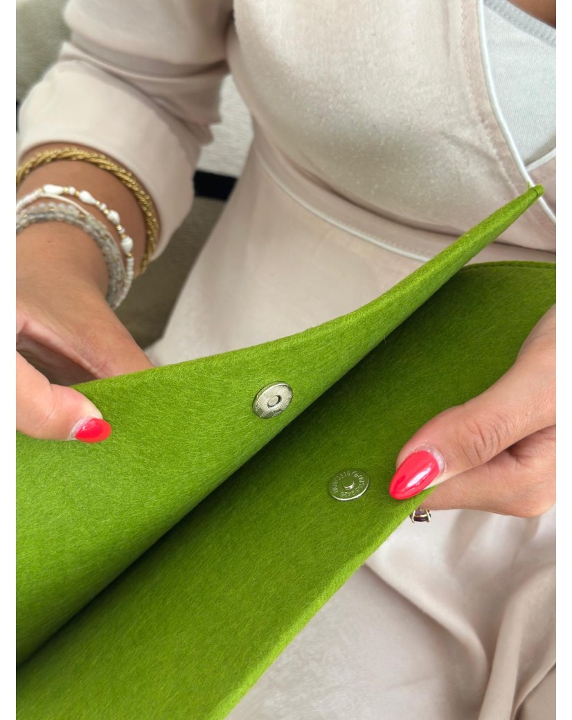 Pochette Feutrine Vert – Personnalisable avec votre logo