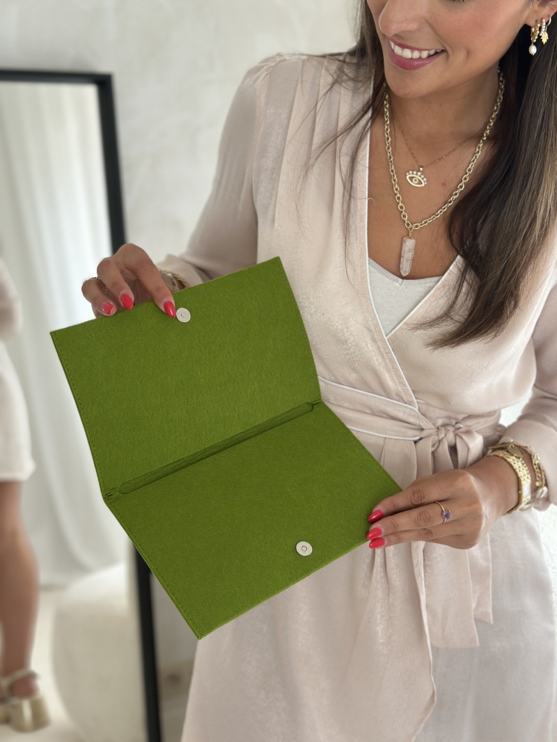 Pochette Feutrine Vert – Personnalisable avec votre logo
