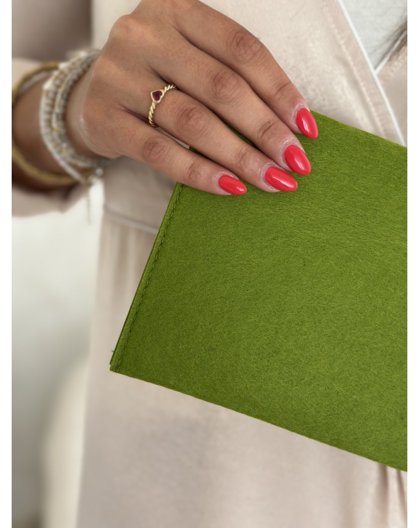Pochette Feutrine Vert – Personnalisable avec votre logo