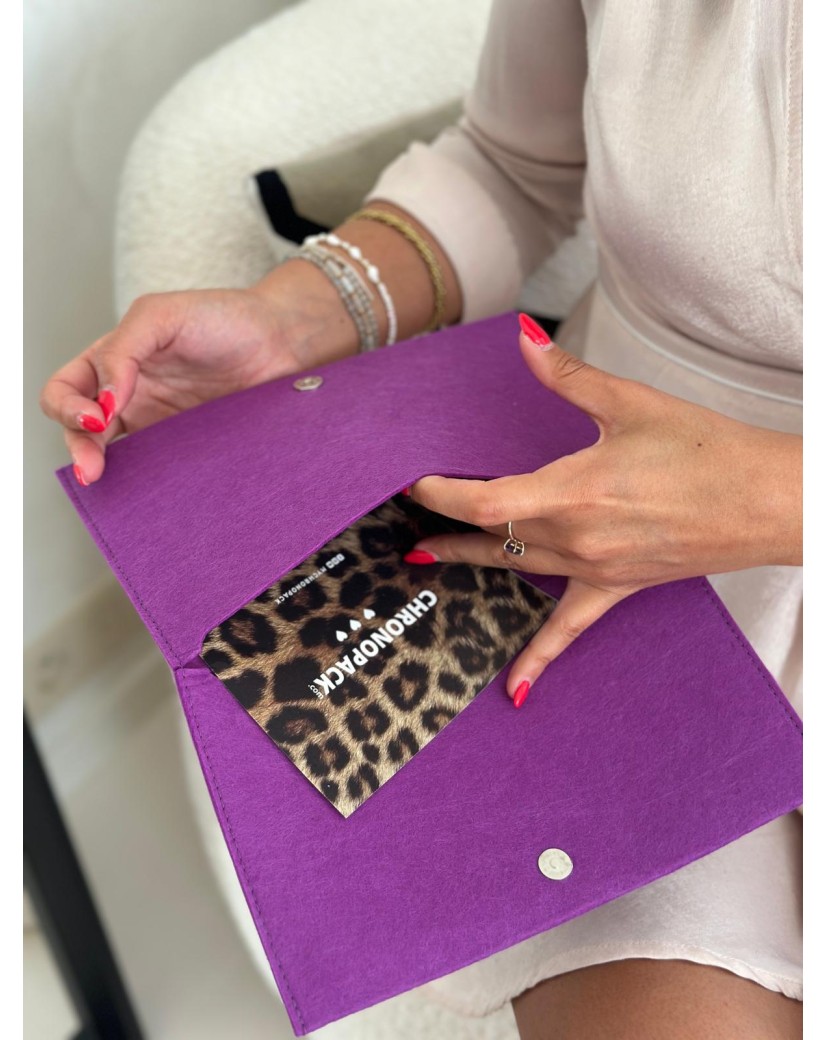 Pochette Feutrine mauve – Personnalisable avec votre logo
