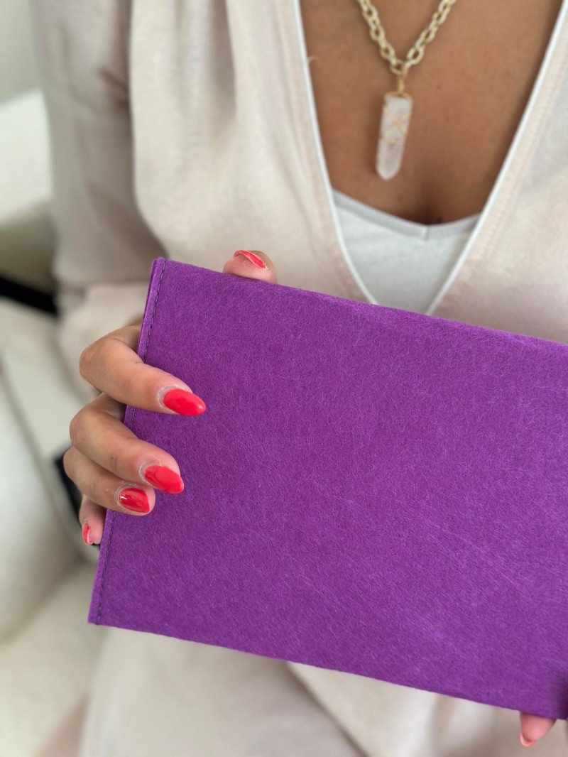 Pochette Feutrine mauve – Personnalisable avec votre logo