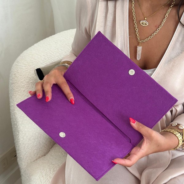 Pochette Feutrine mauve – Personnalisable avec votre logo