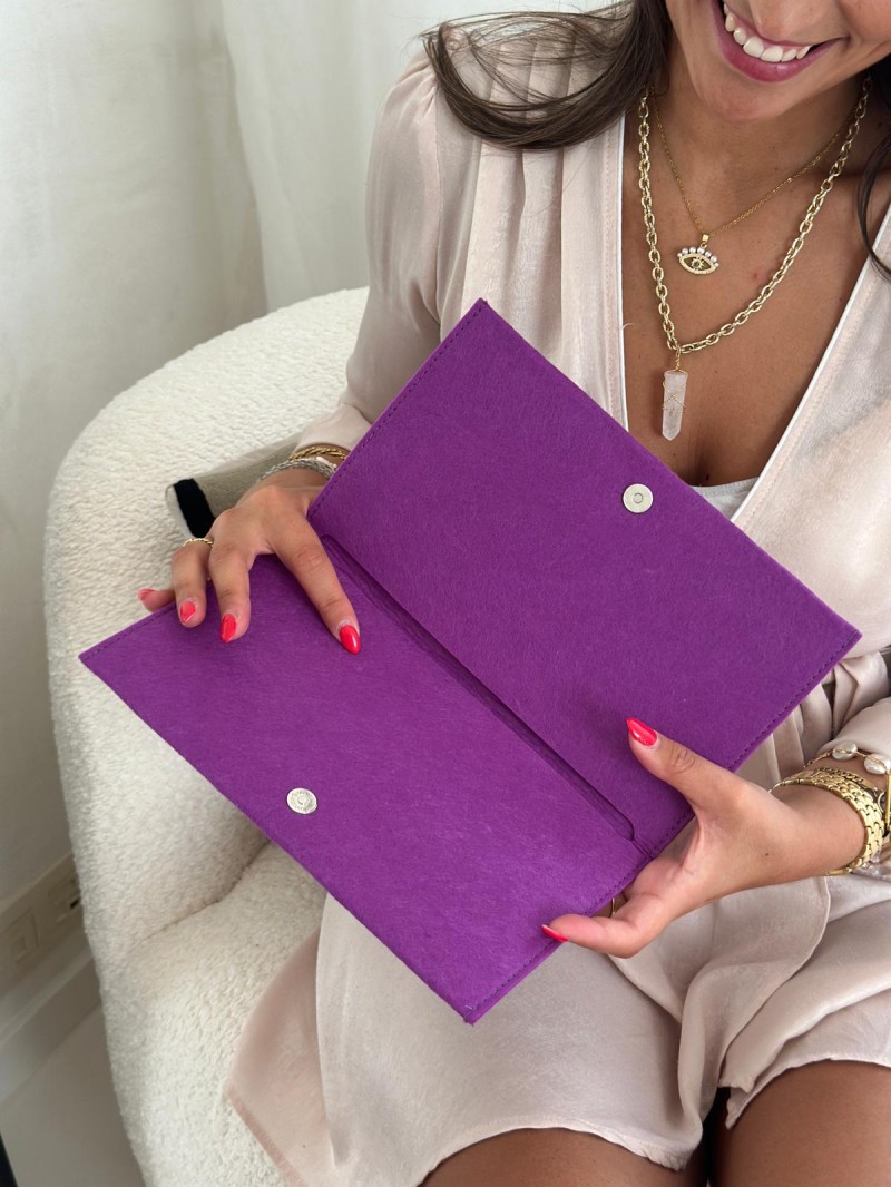 Pochette Feutrine mauve – Personnalisable avec votre logo