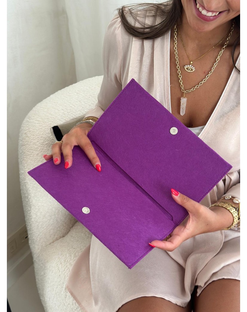 Pochette Feutrine mauve – Personnalisable avec votre logo