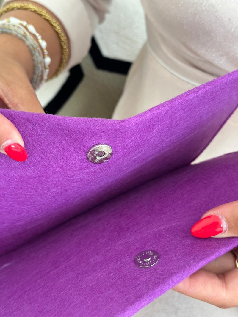 Pochette Feutrine mauve – Personnalisable avec votre logo