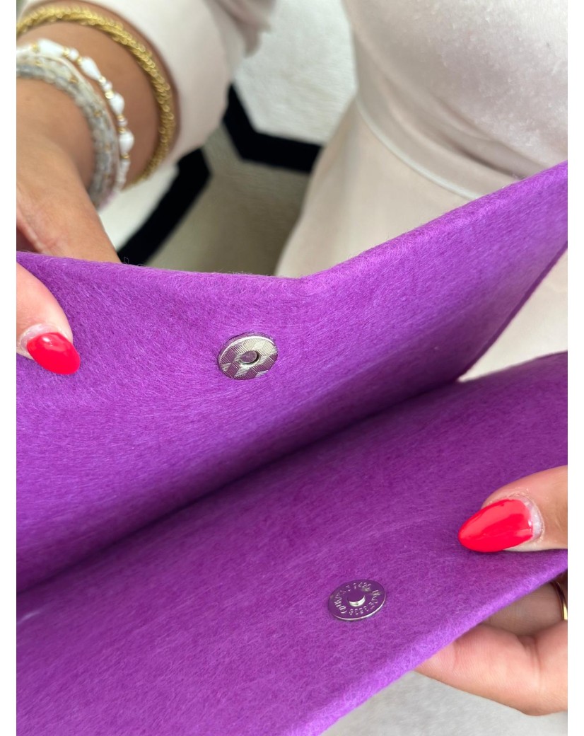 Pochette Feutrine mauve – Personnalisable avec votre logo
