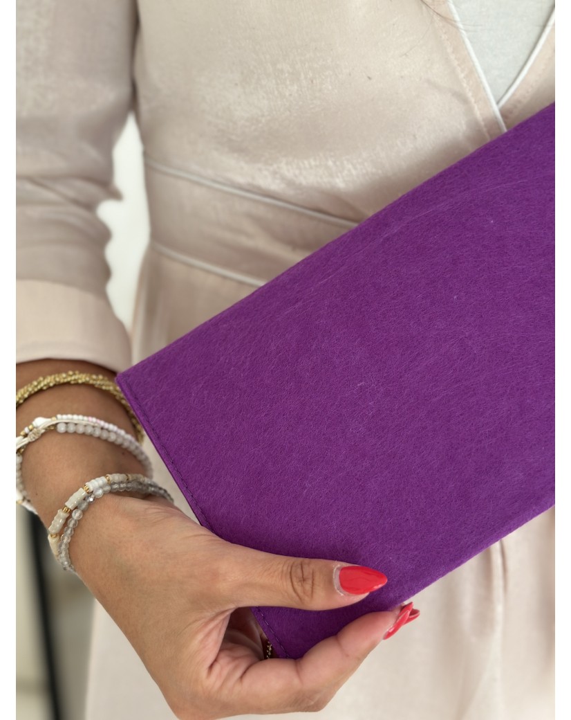 Pochette Feutrine mauve – Personnalisable avec votre logo