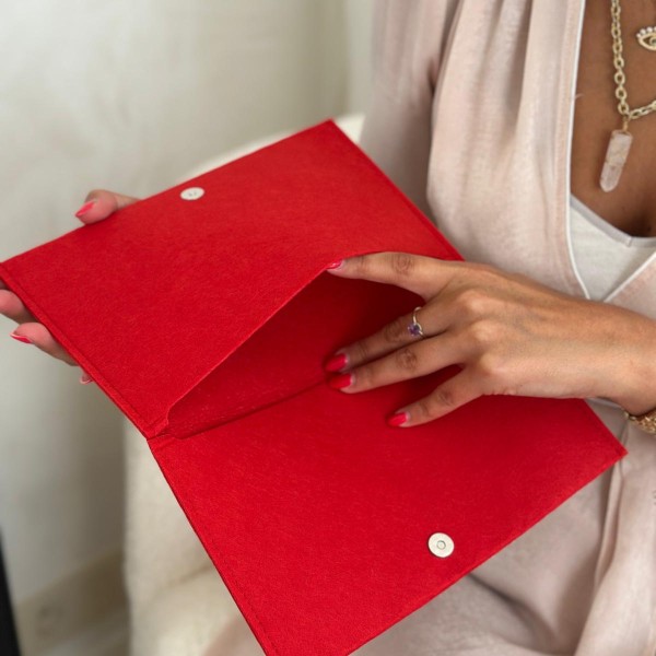 Pochette Feutrine Rouge – Personnalisable avec votre logo