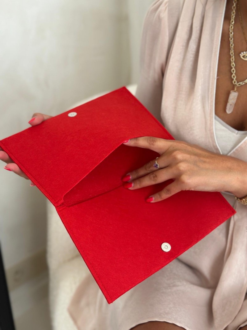 Pochette Feutrine Rouge – Personnalisable avec votre logo