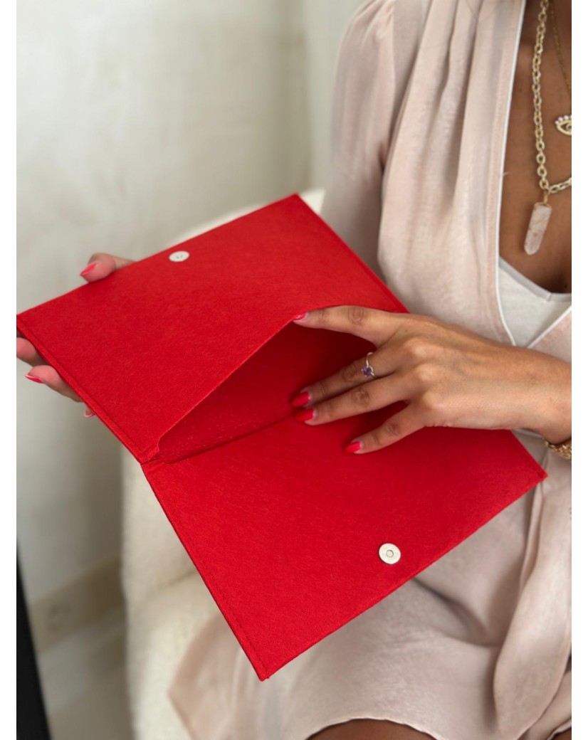 Pochette Feutrine Rouge – Personnalisable avec votre logo