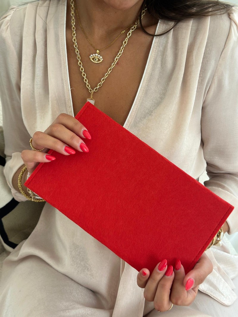 Pochette Feutrine Rouge – Personnalisable avec votre logo