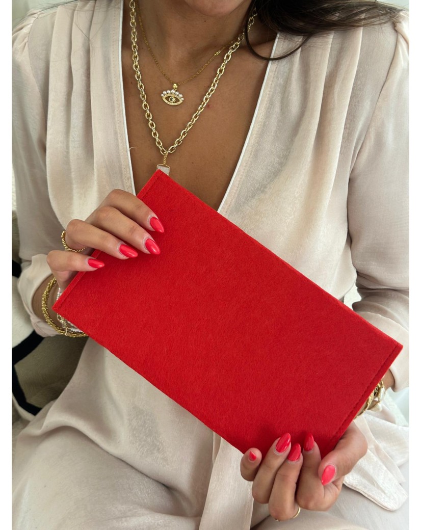 Pochette Feutrine Rouge – Personnalisable avec votre logo