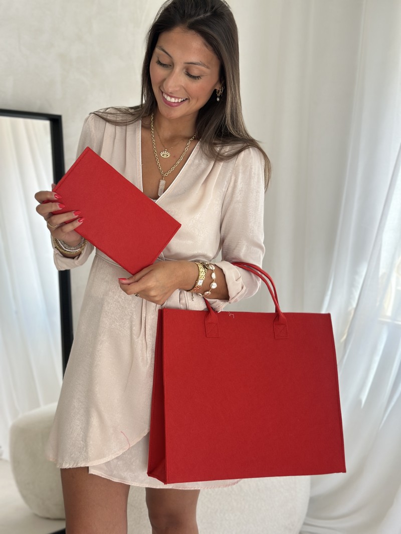 Pochette Feutrine Rouge – Personnalisable avec votre logo