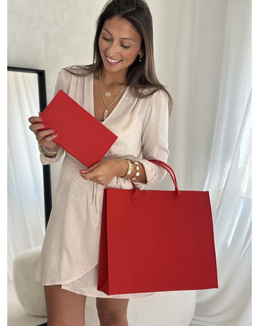 Pochette Feutrine Rouge – Personnalisable avec votre logo