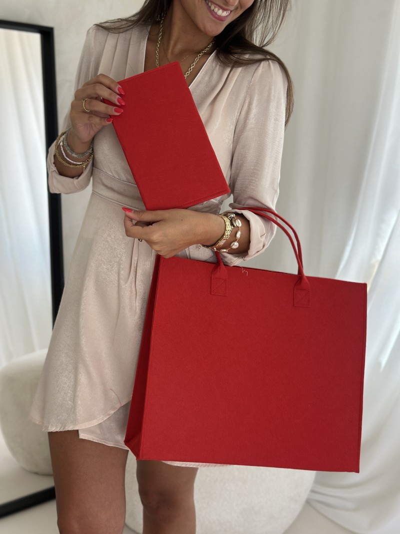 Pochette Feutrine Rouge – Personnalisable avec votre logo