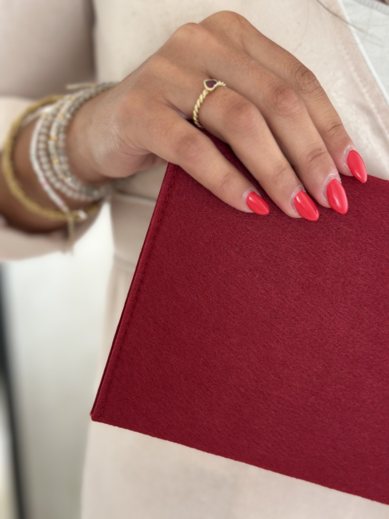 Praktisches Filz-Etui GRENOBLE Bordeaux  – individuell bedruckbar