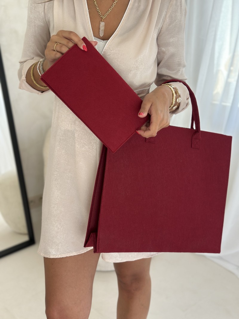 Praktisches Filz-Etui GRENOBLE Bordeaux  – individuell bedruckbar