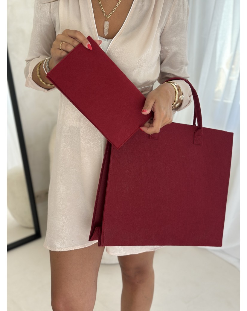 Praktisches Filz-Etui GRENOBLE Bordeaux  – individuell bedruckbar