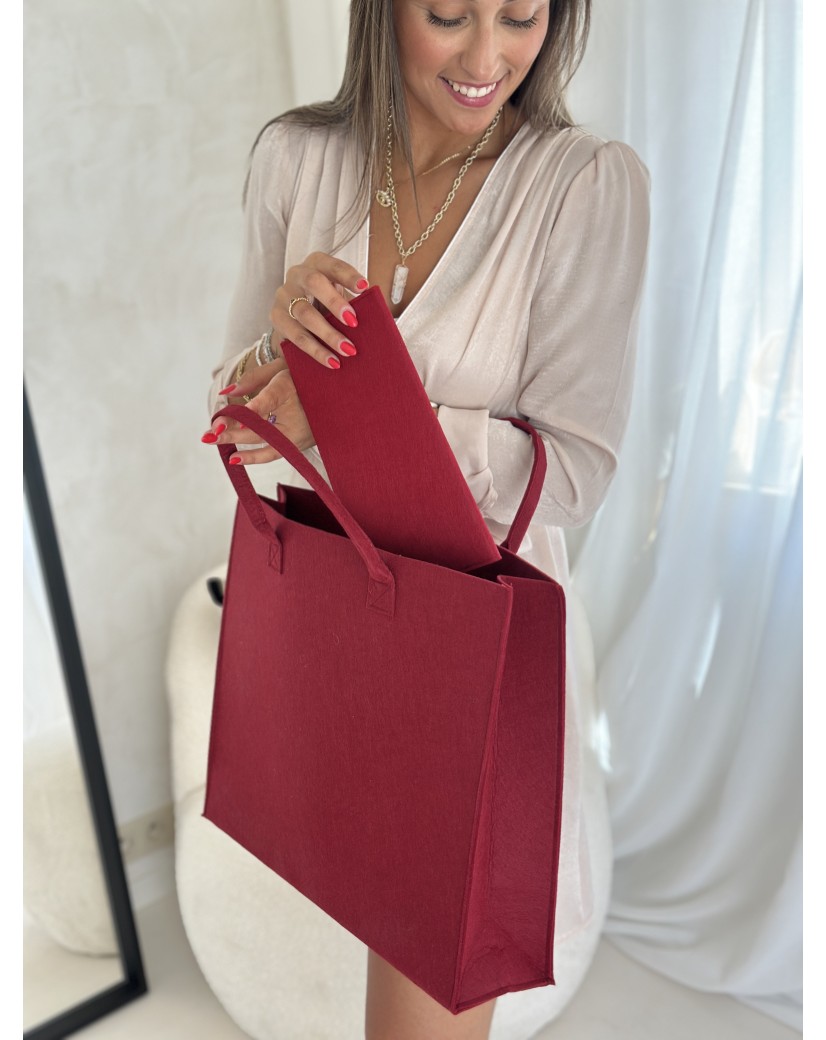 Praktisches Filz-Etui GRENOBLE Bordeaux  – individuell bedruckbar