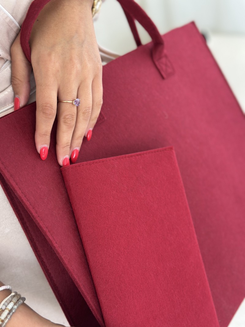 Praktisches Filz-Etui GRENOBLE Bordeaux  – individuell bedruckbar