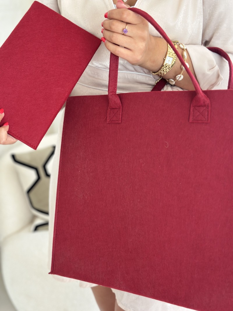 Praktisches Filz-Etui GRENOBLE Bordeaux  – individuell bedruckbar