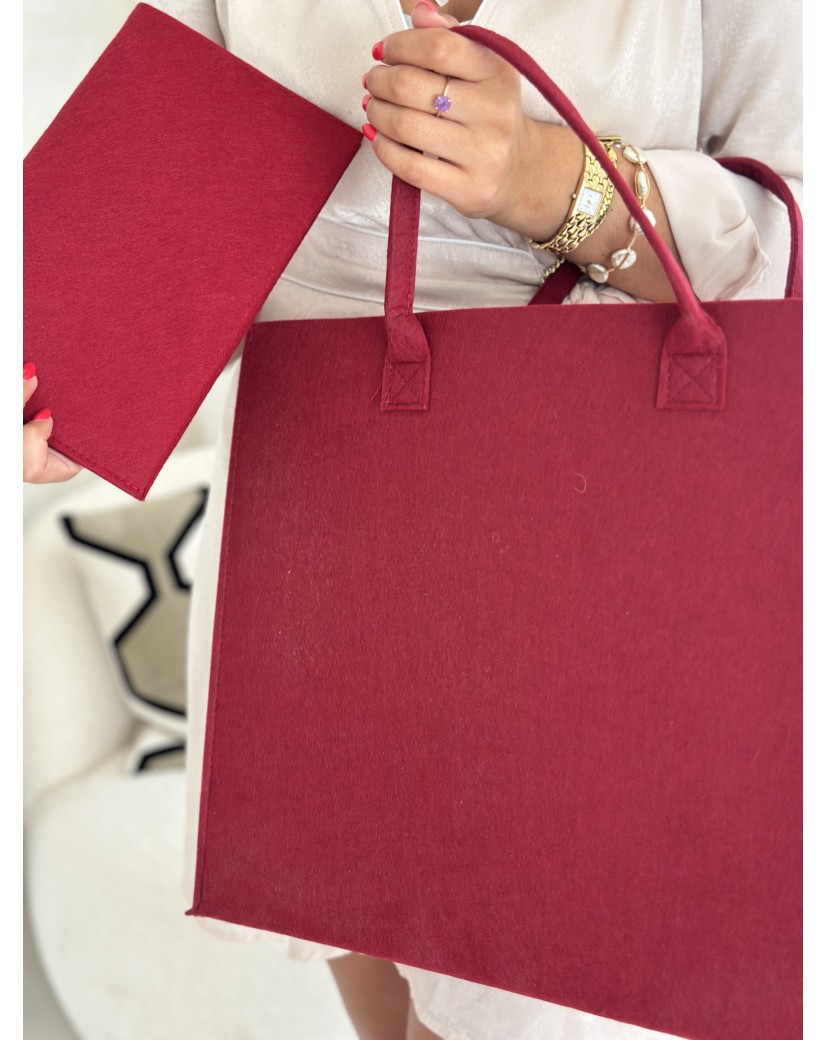 Praktisches Filz-Etui GRENOBLE Bordeaux  – individuell bedruckbar