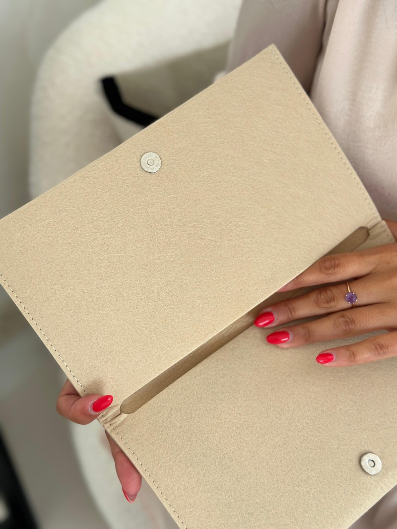Praktisches Filz-Etui GRENOBLE Beige – individuell bedruckbar