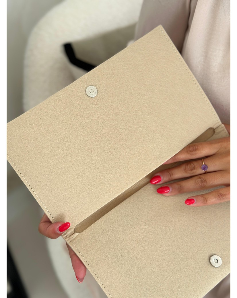 Praktisches Filz-Etui GRENOBLE Beige – individuell bedruckbar