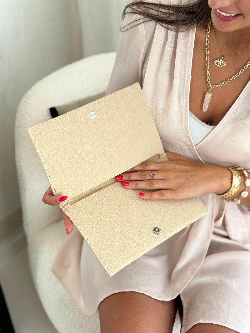 Praktisches Filz-Etui GRENOBLE Beige – individuell bedruckbar